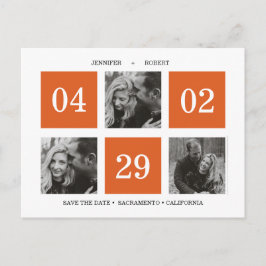 rasterfotocollage | Orange | Save the date Aankondigingskaart