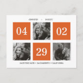 rasterfotocollage | Orange | Save the date Aankondigingskaart (Voorkant)