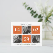 rasterfotocollage | Orange | Save the date Aankondigingskaart (Staand voorkant)