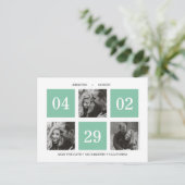 Rasterfotocollage | Smaragd | DE DATUM OPSLAAN Aankondigingskaart (Staand voorkant)