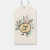 Rasterkonijn en -bloemen Labels Cadeaulabel (Voorkant)