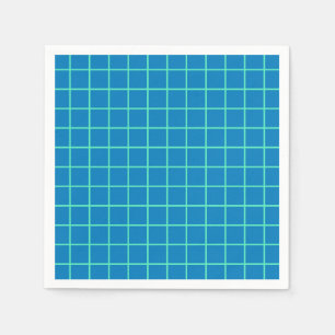 Rasterpatroon in blauw en mintgroen servet