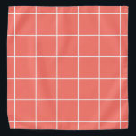 Rasterpatroon op levend koraal bandana<br><div class="desc">Een abstract rasterpatroon op levend Pantone-koraal.</div>