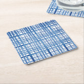 Rasterpatroon van de Indigoblauwe waterverf van Sh Kartonnen Onderzetters (Schuin)