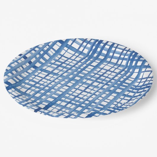 Rasterpatroon van de Indigoblauwe waterverf van Sh Papieren Bordje (Gekanteld)