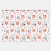 Rasterraket Rabbit Spring Wrapping Paper Set van 3 (Voorkant)