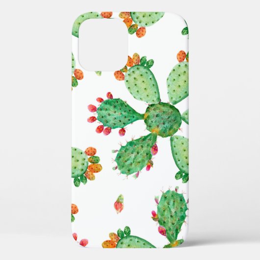 Rasterwaterverf naadloze cactus ingestelde achterg Case-Mate iPhone case (Achterkant)