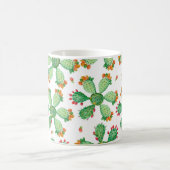 Rasterwaterverf naadloze cactus ingestelde achterg koffiemok (Center)