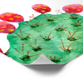 Rasterwaterverf naadloze cactus ingestelde achterg poster (Hoek)