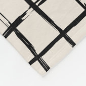 Rasterzwarte crème 12 foto modern minimaal abstrac fleece deken (Hoek)