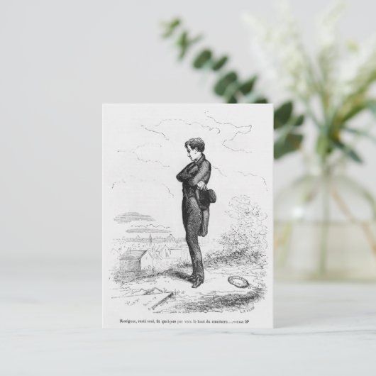 Rastignac ging met rust en liep een paar stappen briefkaart (Staand voorkant)