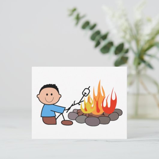 Rasting Marshmallows Briefkaart (Staand voorkant)