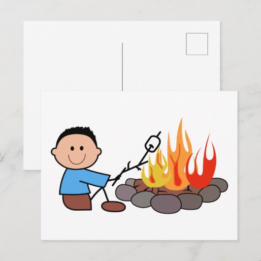 Rasting Marshmallows Briefkaart (Voorkant / Achterkant)