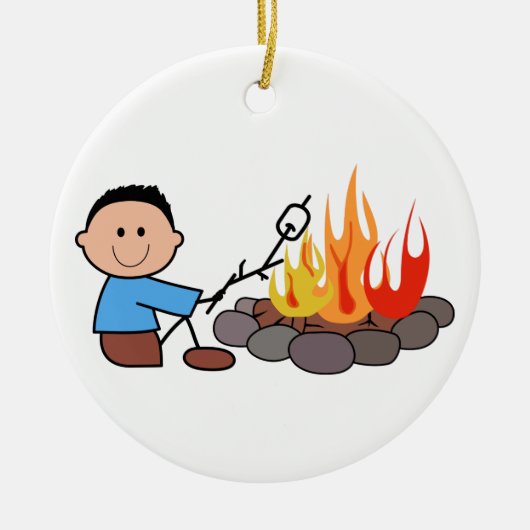 Rasting Marshmallows Keramisch Ornament (Voorkant)
