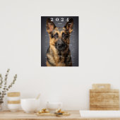 Raszuivere Duitse Herder Hond Foto 2024 Kalender Poster (Keuken)