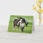 Raszuivere Shetland Paint Ponies Kaart (Gele Bloem)