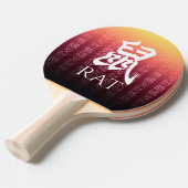 Rat 鼠 Red Gold Chinese Zodiac Lunar Symbol Tafeltennisbatje (Voorkant Gekanteld)