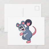 Rat aan het bowlen met bowlingbal briefkaart (Voorkant / Achterkant)