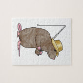 Rat aan het vissen met hengel legpuzzel (Horizontaal)