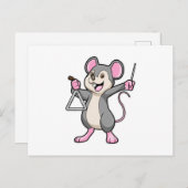 Rat aan muziek met Triangel Briefkaart (Voorkant / Achterkant)