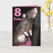 Rat aanpasbare 8e verjaardag Kaart (Gele Bloem)