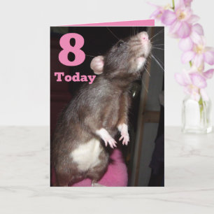 Rat aanpasbare 8e verjaardag Kaart