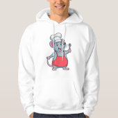 Rat als Chef met schort voor koken en speer Hoodie (Voorkant)