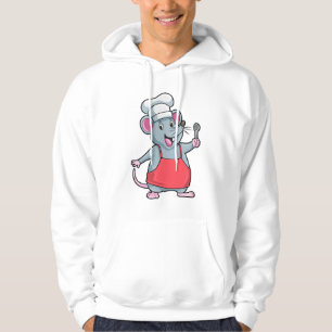 Rat als Chef met schort voor koken en speer Hoodie