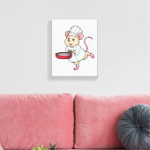 Rat als Cook met pan- en koelingspet Canvas Afdruk (Insitu (Woonkamer))