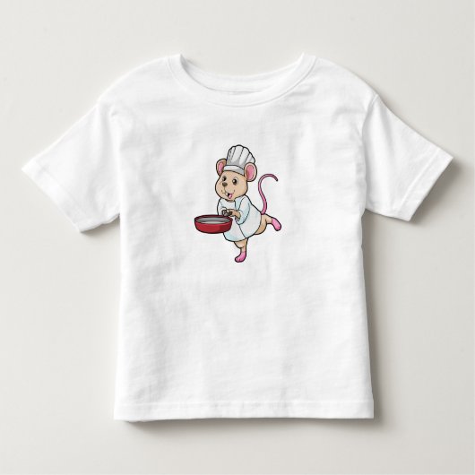 Rat als Cook met pan- en koelingspet Kinder Shirts (Voorkant)