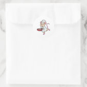 Rat als Cook met pan- en koelingspet Ronde Sticker (Tas)