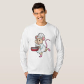 Rat als Cook met pan- en koelingspet T-shirt (Voorkant volledig)