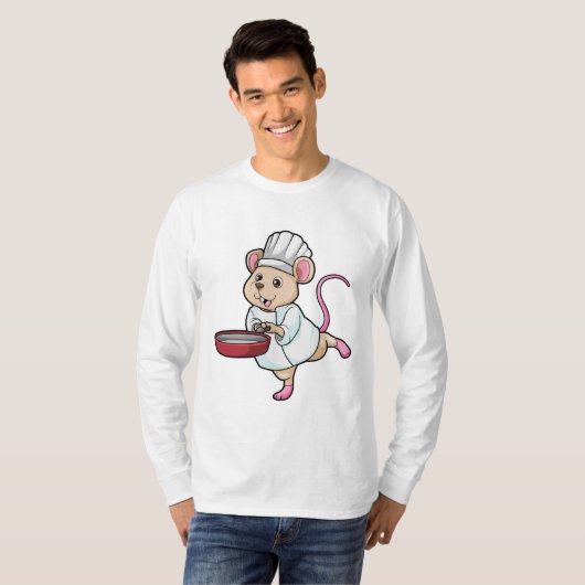 Rat als Cook met pan- en koelingspet T-shirt (Voorkant volledig)