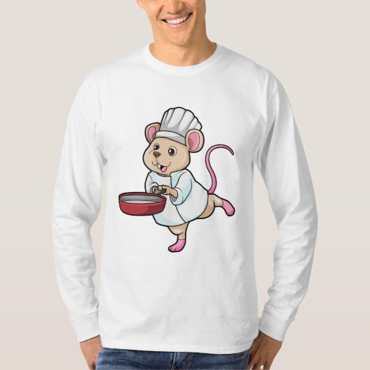 Rat als Cook met pan- en koelingspet T-shirt (Voorkant)