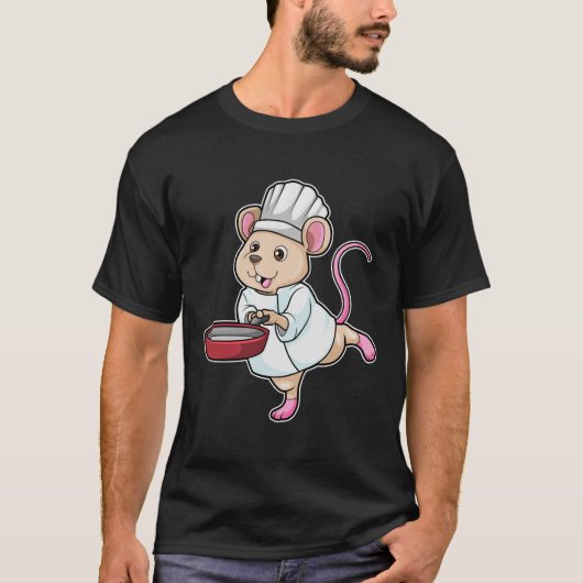 Rat als Cook met pan- en koelingspet T-shirt (Voorkant)