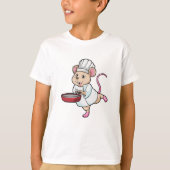 Rat als Cook met pan- en koelingspet T-shirt (Voorkant)
