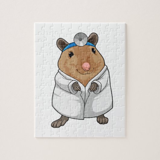 Rat als Doctor met de mantel van de dokter Legpuzzel (Verticaal)