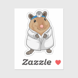 Rat als Doctor met de mantel van de dokter Sticker