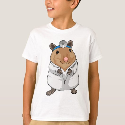Rat als Doctor met de mantel van de dokter T-shirt (Voorkant)