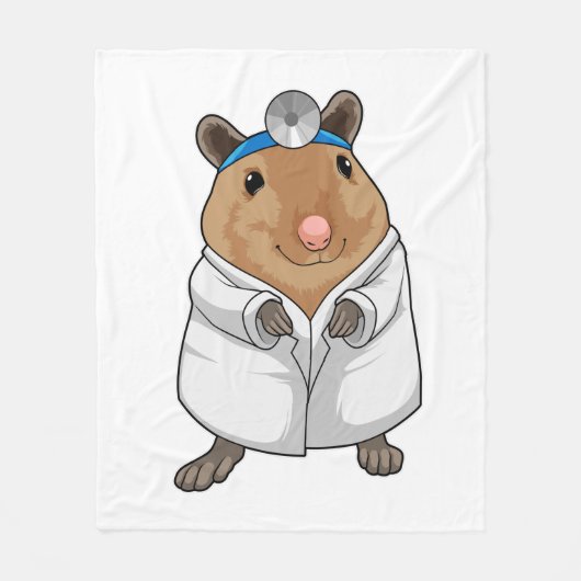 Rat als dokter met doktersjas fleece deken (Voorkant)