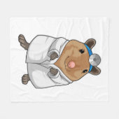 Rat als dokter met doktersjas fleece deken (Voorkant (Horizontaal))