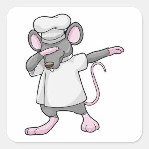 Rat als koekje op Hip Hop Dance Dab Vierkante Sticker