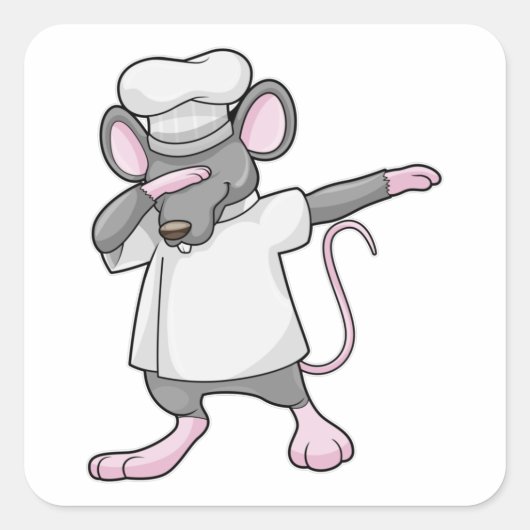Rat als koekje op Hip Hop Dance Dab Vierkante Sticker (Voorkant)