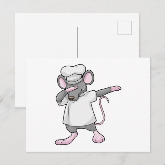 Rat als kok bij Hip Hop Dance Dab Briefkaart (Voorkant / Achterkant)
