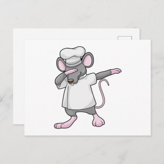 Rat als kok bij Hip Hop-dans Dab Briefkaart (Voorkant / Achterkant)