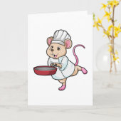 Rat als kok met pan en kookmuts kaart (Gele Bloem)