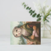 Rat als Mona Lisa Leonardo da Vinci kmcoriginals Briefkaart (Staand voorkant)