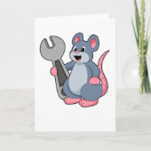 Rat als monteur met sleutel kaart (Voorkant)