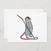 Rat als Schilder met de borstel van de Verf Briefkaart (Voorkant / Achterkant)