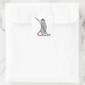 Rat als Schilder met de borstel van de Verf Vierkante Sticker (Tas)